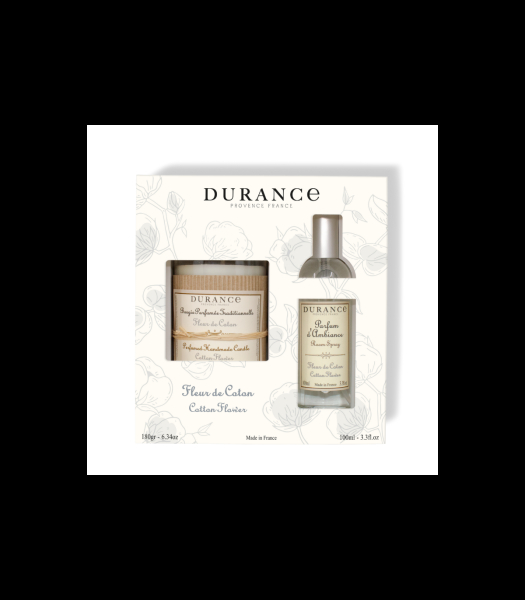 Set Cotton Flower sviečka 180g, Interiérový parfém 100ml